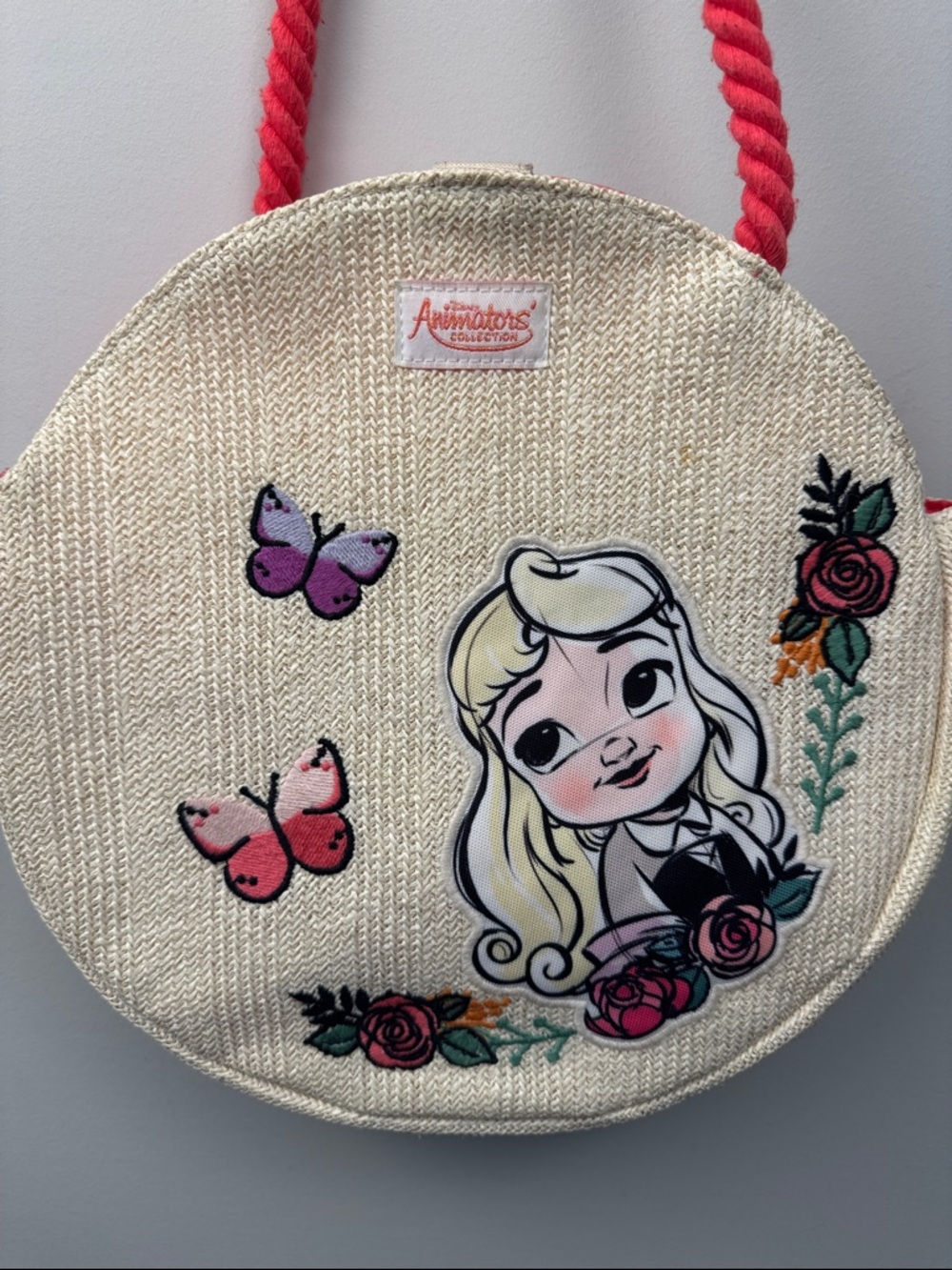 Disney Animators Collection Aurora Sleeping Beauty Straw Crossbody Purse